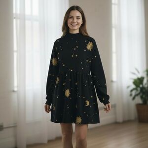 Lazy Oaf Golden Galaxy Cottagecore Sweatshirt - Witchy & Boho - Gothic Dress S/M